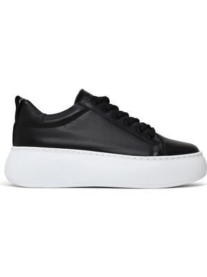 Derimod Kadın Siyah Bağcıklı Kalın Tabanlı Sneaker 26PFE220318