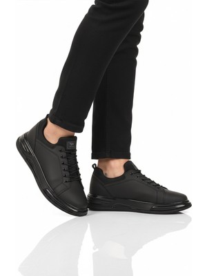 Walkway Siyah Lastik Bağcıklı Erkek Sneaker