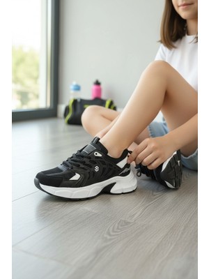 Enoch Kadın Kafes Detaylı Kalın Tabanlı Rahat Günlük Sneaker Spor Ayakkabı