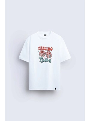 Shain Pinterest Baskılı Bisiklet Yaka Beyaz Tişört T-Shirt