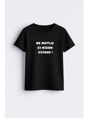 Shain Mustafa Kemal Atatürk Imza Baskılı Bisiklet Yaka Beyaz Çocuk Tişört T-Shirt