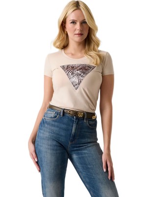 Guess W6GI19K3042K3042 Ss Cn Zebra Triangle Kadın Tişört