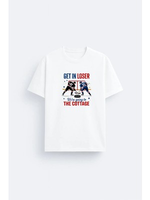 Shain Heated Rivalry Rozanov Hollender Baskılı Bisiklet Yaka Beyaz Tişört T-Shirt