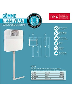 Leva House Gömme Rezervuar Hela Taşı Uyumlu Nkp 0021