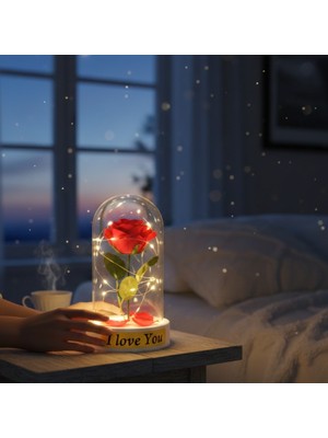 Hereveoyuncak Gül Yapraklı Ledli Güll Fanus