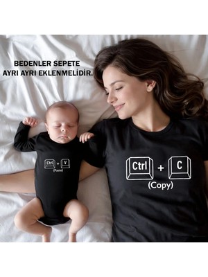 Shain Kopyala Yapıştır Baskılı Anne Bebek Aile Tişört Zıbın Kombin