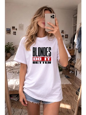 Shain Pinterest Baskılı Bisiklet Yaka Beyaz Tişört T-Shirt