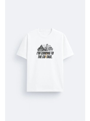 Shain Heated Rivalry I'm Comıng To The Cottage Baskılı Bisiklet Yaka Beyaz Tişört T-Shirt