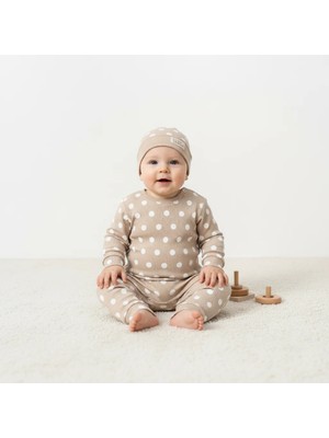 Ürünya Unisex Bebek Çocuk Pamuklu Uzun Kollu Puanlı Boydan Çıtçıtlı Tulum