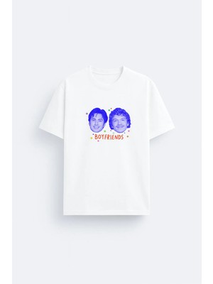 Shain Ilya Rozanov Shane Hollander Boyfriend Baskılı Bisiklet Yaka Beyaz Tişört T-Shirt