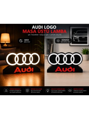 YSN Sounds Audi Masa Lambası , Audi Logolu LED Işıklı Masa Lambası , Audi Gündüz Gece Masa Lambası