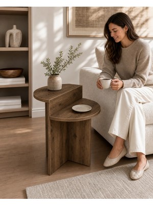 Gani Home Luna Yan Sehpa Oval Hatlı