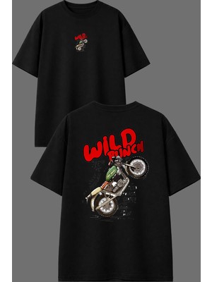Vsrn Wıld Runch Tasarım Ön Arka Baskılı Siyah Oversize T Shirt