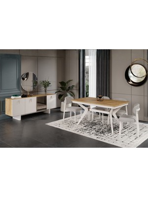 Doressa Bend Walnut Yemek Odası Takımı