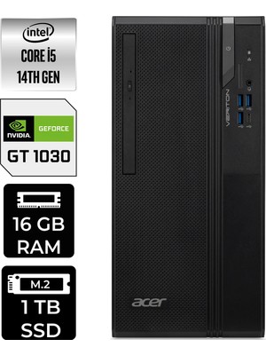 Acer Veriton S2720G Core I5 14400 GT1030 4gb 16GB 1tb SSD WIN11 Home DTR1PEM002P442 Masaüstü Bilgisayar & Per4 USB