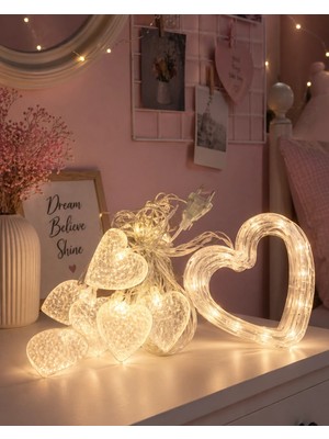 Marsilyan Kalp Figürlü LED Neon Dekor Işığı Romantik Ortam Aydınlatması