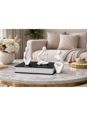 Yasmella Home Minimal Dekoratif Obje Seti, Salon & Ofis Dekoru