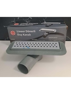 Leva House Duş Kanalı Etekli 20CM x Ø50 Dönerli - Eko