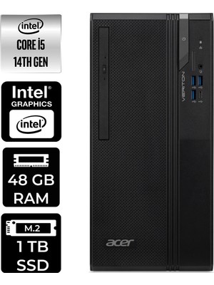 Acer Veriton S2720G Core I5 14400 48GB 1tb SSD WIN11 Home DTR1PEM002P330 Masaüstü Bilgisayar & Per4 USB