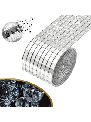 Bak Gel Al BakGelAl 1 Metre Uzunluğunda Gümüş Renk Aynalı Mozaik Taşlı Dekor Bandı 4 cm x 1 mt