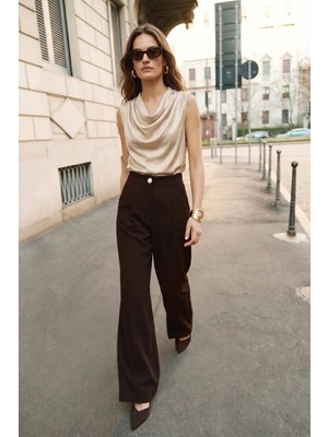 Sateen Lucy Pantolon - Kahve