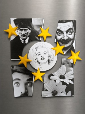 nextprintx Buzdolabı Magneti - Buzdolabı Süsü - Yıldız Magnet - 6' Lı Set