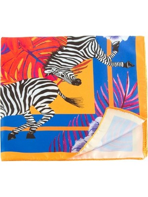 Renklime Zebra Desenli Zr Şifon Fular 50*50 cm