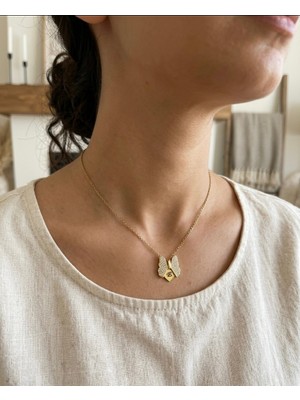 Moonpiece Collection Kişiye Özel Baskılı Tasarım Açılır Kelebek Kolye Hediye Arkadaş Sevgili