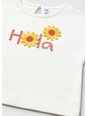 Mayoral Kız Bebek Tshirt Beyaz