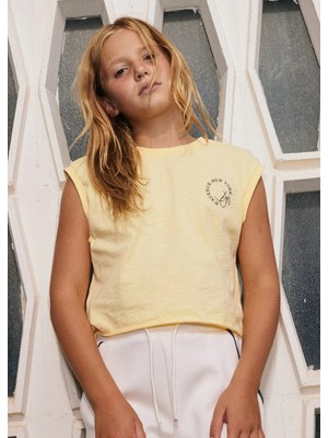 Mayoral Kız Çocuk Askılı Crop Tshirt Sarı