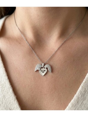 Moonpiece Collection Kişiye Özel Baskılı Tasarım Açılır Kalp Kolye Hediye Arkadaş Sevgili