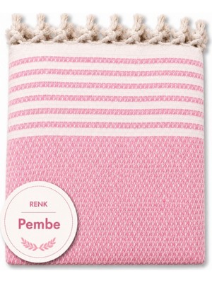 Mandaş Tekstil Pamuklu Kaymaz Hasır Dokuma Koltuk Örtüsü (180X220) - Pembe