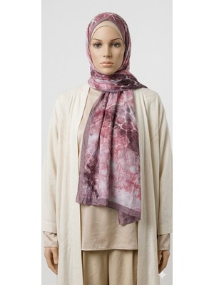 Ang-Scarf 75 x 180 Lila Renk Zen Desen Neo Crash Şal - Ağırlık Yapmaz - Ütü Istemez - Dört Mevsim Kullanıma Uygun - Kayma Yapmaz