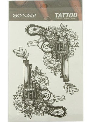 Renklime Silah Tattoo Dövme Sticker
