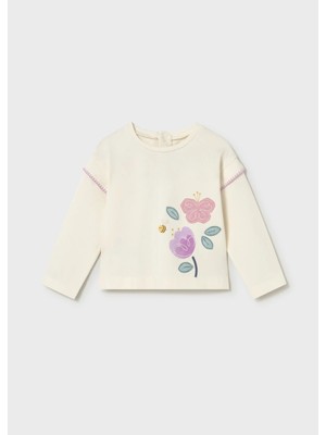 Mayoral Kız Bebek Sweatshirt Krem