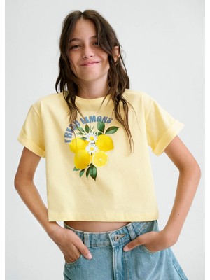 Mayoral Kız Çocuk Baskılı Tshirt Sarı