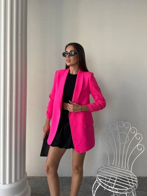 Hope And Me Kadın Bebe Mavi Vatkalı Astarlı Blazer Ceket