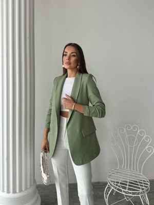 Hope And Me Kadın Bebe Mavi Vatkalı Astarlı Blazer Ceket