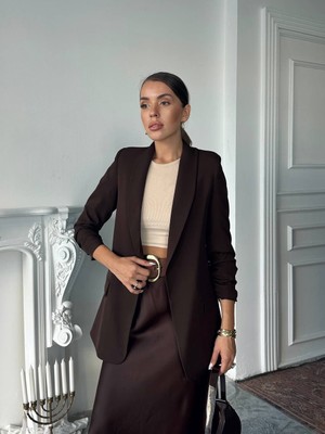 Hope And Me Kadın Bebe Mavi Vatkalı Astarlı Blazer Ceket