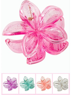 Renklime Çerçeveli Simli Lotus Toka 8 cm