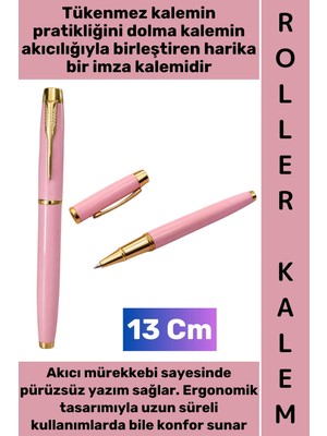 Wintoup #kalem Pürüzsüz Yumuşak Kolay Estetik Yazım Anneler Babalar Öğretmenler Günü Hediyelik Not Hatıra Anı Defteri Günlük Tutma Çok Şık Gold Detaylı Imza Metal Roller Kalem