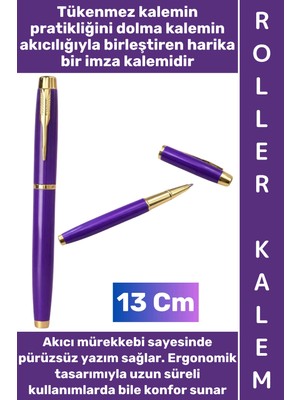 Wintoup #kalem Pürüzsüz Yumuşak Kolay Estetik Yazım Anneler Babalar Öğretmenler Günü Hediyelik Not Hatıra Anı Defteri Günlük Tutma Çok Şık Gold Detaylı Imza Metal Roller Kalem