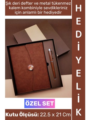 Wintoup #defter Dekoratif Okul Ders Ofis Günlük Not Ajanda Hatıra Anı Tutma Eş Sevgili Anneler Babalar Öğretmenler Günü Çok Şık Mıknatıslı Kutu Hediye Çantalı Siyah Deri Defter Tükenmez Kalem Premium Set