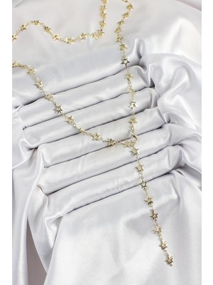 Mabelme Store Mey Ithalat® Pirinç Gold Renk Yıldızlı Kadın Y Kolye
