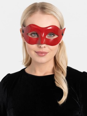 Mabelme Store Mey Ithalat® Kırmızı Renk Masquerade Kostüm Partisi Venedik Balo Maskesi