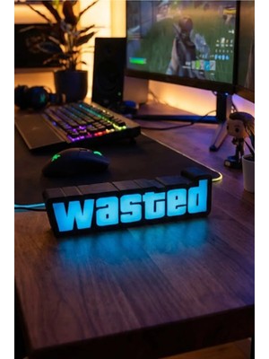 Mavi Gta Wasted Ledli Tablo Buzlu (Usb Type A ile Çalışmaktadır)