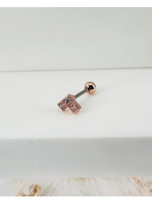 Evolvera Rose Zirkon Taşlı Uç Kısmı : Pirinç Kıkırdak Bar Uzunluğu : 6 mm / Bar Kalınlığı 0.8 mm / Top Boyu 3 mm - PT0008-2