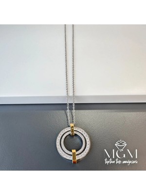 Evolvera Rodyum Zincir Çelik Uç Kısmı Pirinç Kolyeler 45 + 5 cm Uzatma Payı - KL0090
