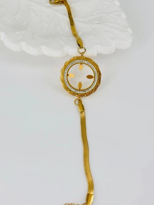 Evolvera Zirkon Taşlı Çelik  Çelik Bileklikler 17+4 Cm  - KBL0363