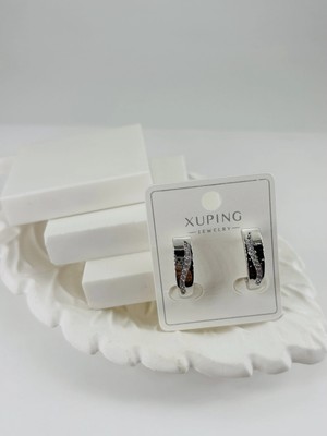Evolvera Rodyum Zirkon Taşlı Pirinç Zirkon Küpe - KP00317